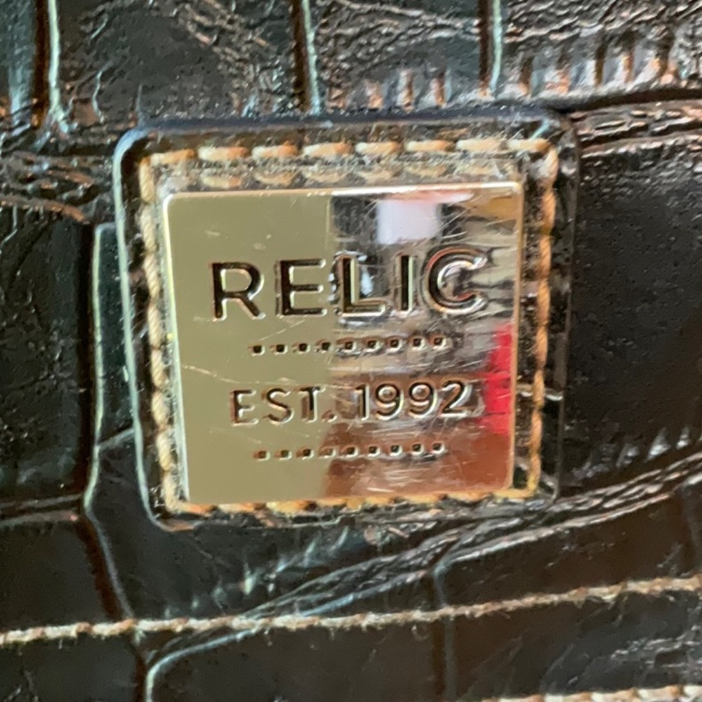 Relic By Fossil Black Croc Embossed Design - image 3